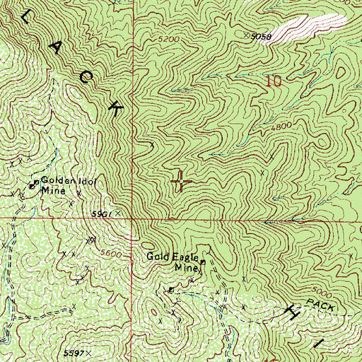 Topographic Map of Black Hills, AZ