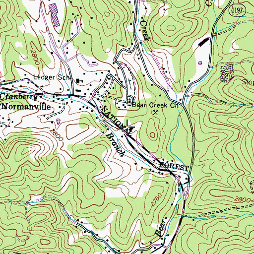 Topographic Map of Ledger Fire Department, NC