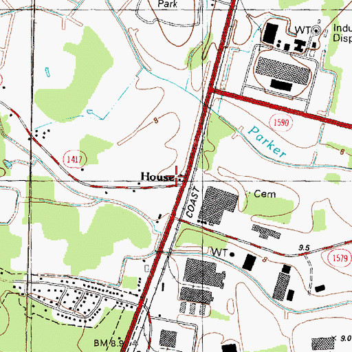 Topographic Map of Staton House Fire and Rescue Station 1, NC