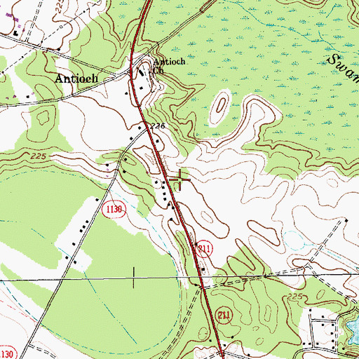 Topographic Map of Antioch Volunteer Fire Department, NC