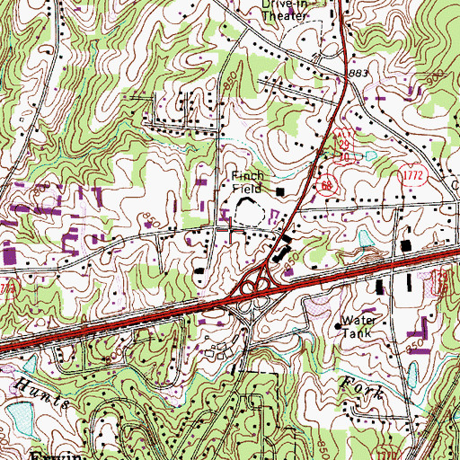 Topographic Map of Thomasville Fire Department Station 4, NC