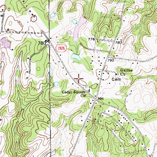 Topographic Map of Guil - Rand Fire Department Station 41, NC