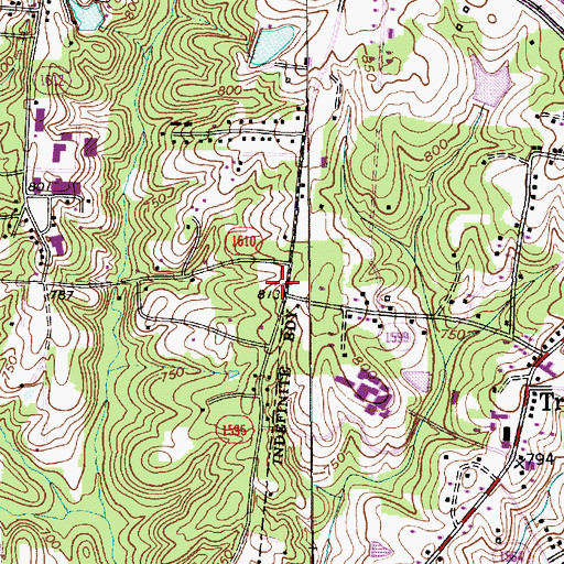 Topographic Map of Guil - Rand Fire Department Station 40, NC