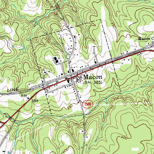 Topographic Map of Macon Rural Fire Department, NC