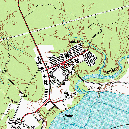 Topographic Map of Camp Lejeune Fire Department, NC