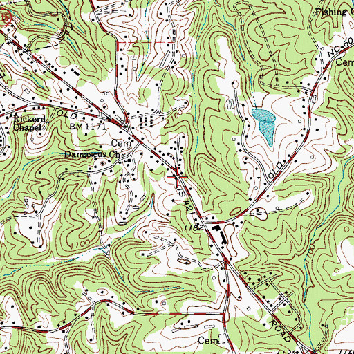 Topographic Map of Broadway Fire Department, NC