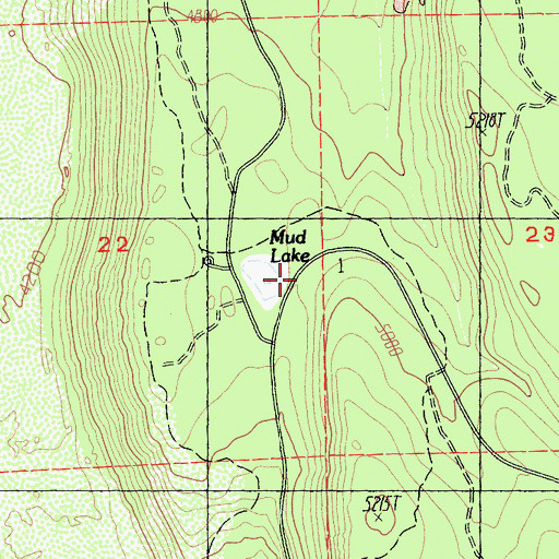 Topographic Map of Mud Lake, CA