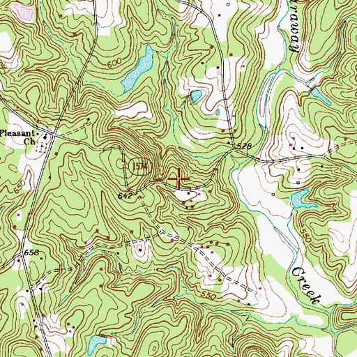 Topographic Map of Tabernacle Volunteer Fire Department Station 28, NC