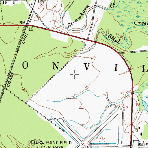 Topographic Map of Camp Lejeune Fire Department, NC