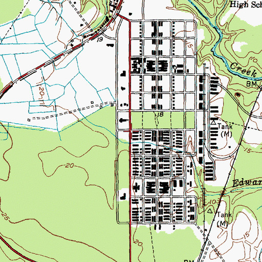 Topographic Map of Camp Lejeune Fire Department, NC