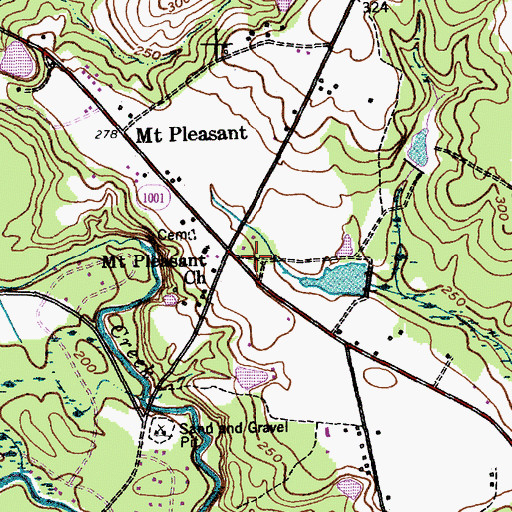 Topographic Map of Crains Creek Volunteer Fire Department, NC