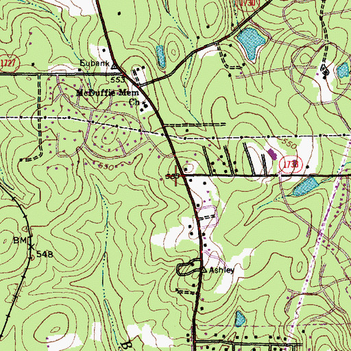 Topographic Map of Chapel Hill Fire Department Station 4, NC