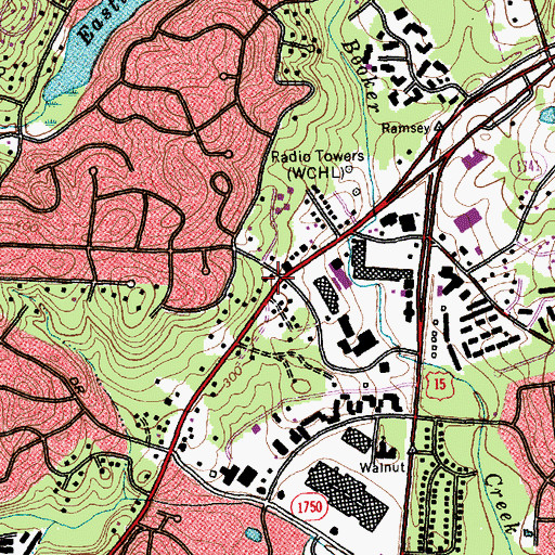 Topographic Map of Chapel Hill Fire Department Station 3, NC