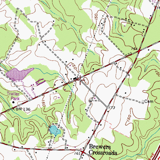 Topographic Map of Gaston Fire Department Substation, NC