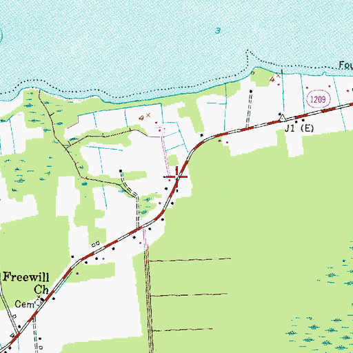 Topographic Map of Alligator Fire Department Station 6, NC
