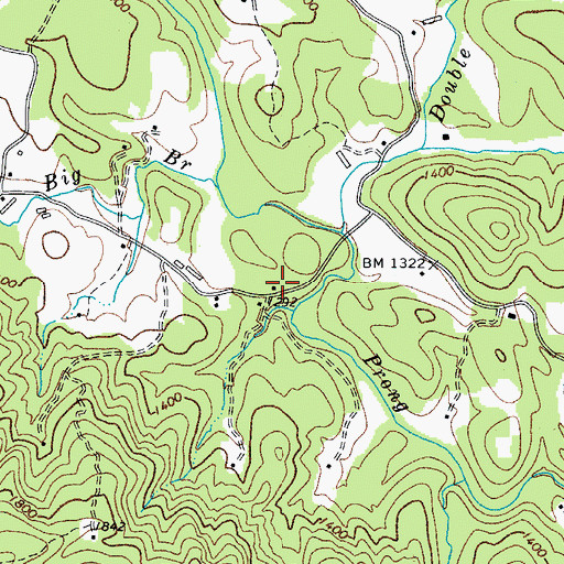 Topographic Map of Traphill Volunteer Fire Department Substation, NC