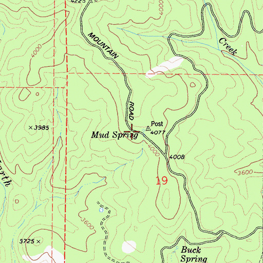 Topographic Map of Mud Spring, CA