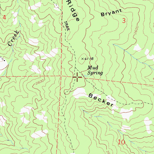 Topographic Map of Mud Spring, CA