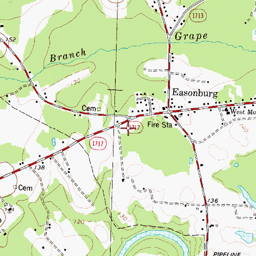 Topographic Map of West Mount Volunteer Fire Department, NC