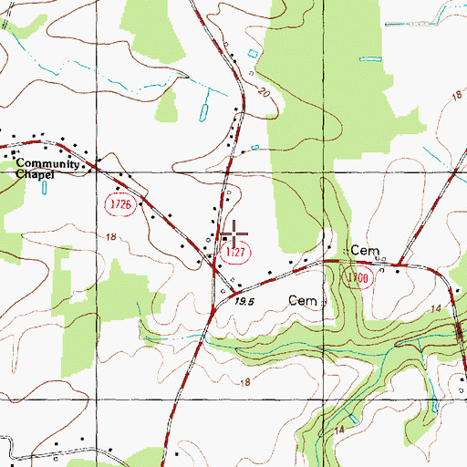 Topographic Map of Eastern Pines Fire Department, NC