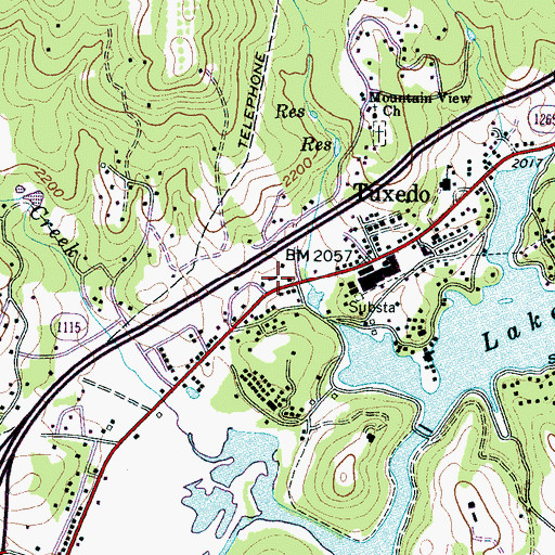 Topographic Map of Green River Volunteer Fire and Rescue Department, NC