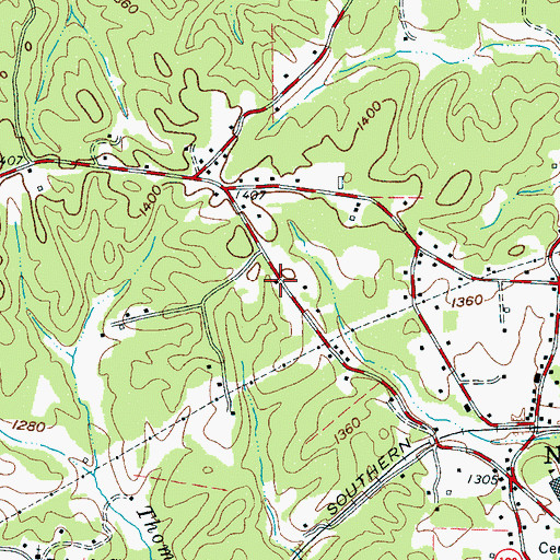 Topographic Map of Nebo Volunteer Fire Department, NC