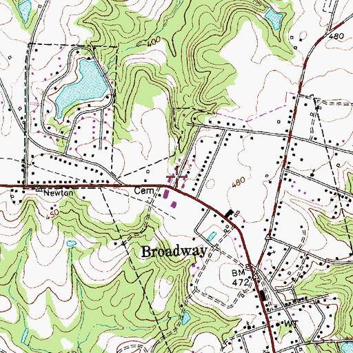 Topographic Map of Cape Fear Rural Fire Department, NC