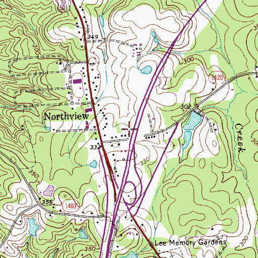 Topographic Map of Northview Fire Department, NC