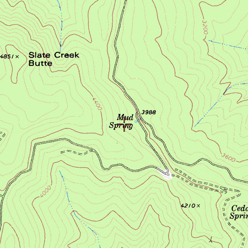 Topographic Map of Mud Spring, CA