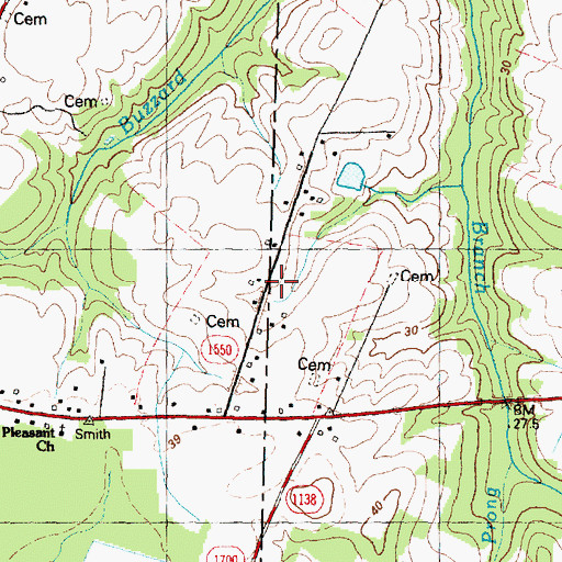 Topographic Map of East Wayne Volunteer Fire Department, NC
