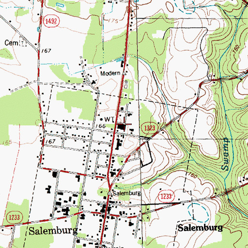 Topographic Map of Salemburg Volunteer Fire Department, NC