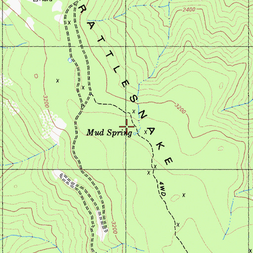 Topographic Map of Mud Spring, CA