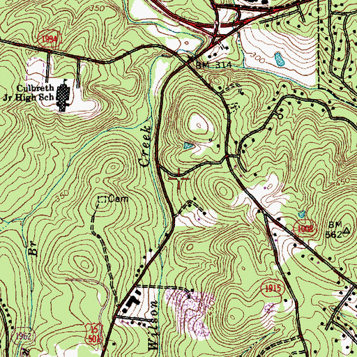Topographic Map of Chapel Hill Fire Department Station 5, NC