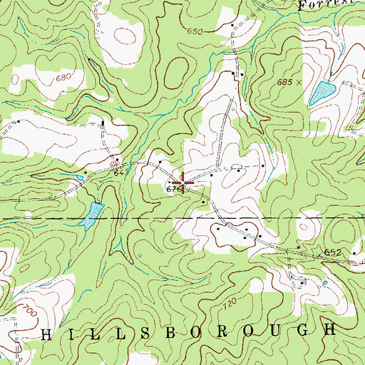 Topographic Map of Orange Rural Fire Department Station 2, NC
