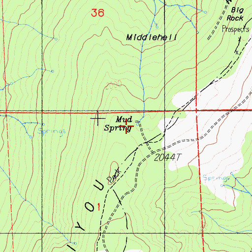 Topographic Map of Mud Spring, CA