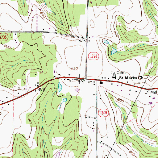 Topographic Map of Locke Township Fire Department Station 62, NC