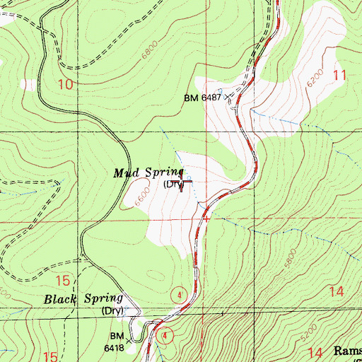 Topographic Map of Mud Spring, CA