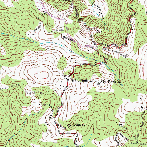 Topographic Map of Fall Creek Volunteer Fire Department Station 1, NC