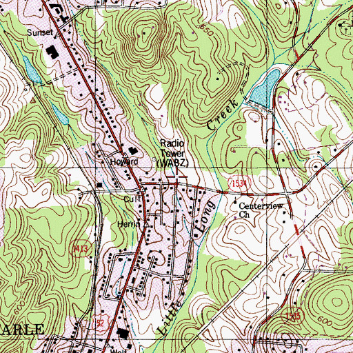 Topographic Map of Albemarle Fire Department Station 3, NC