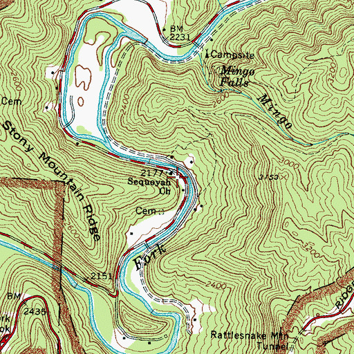 Topographic Map of Cherokee Fire Department Station 3, NC