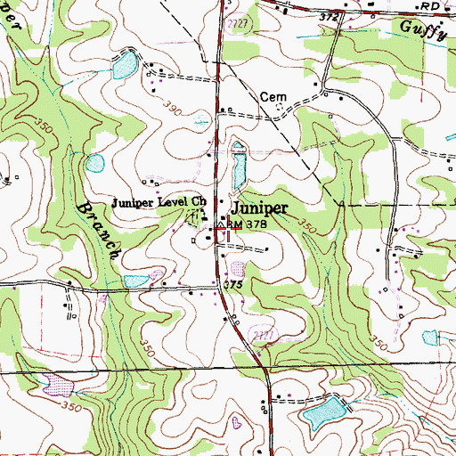 Topographic Map of Garner Volunteer Fire Department Station 2, NC