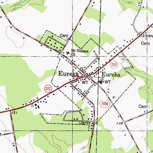 Topographic Map of Eureka Volunteer Fire Department, NC