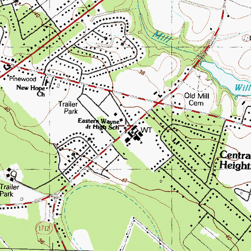 Topographic Map of Goldsboro Fire Department Station 5, NC
