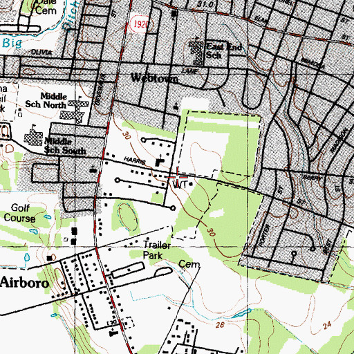 Topographic Map of Goldsboro Fire Department Station 4, NC