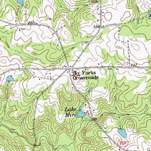 Topographic Map of Wake New Hope Volunteer Fire Department Station 2 Headquarters, NC