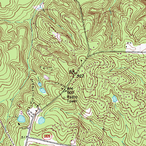 Topographic Map of Durham Highway Fire Protection Association Station 1, NC