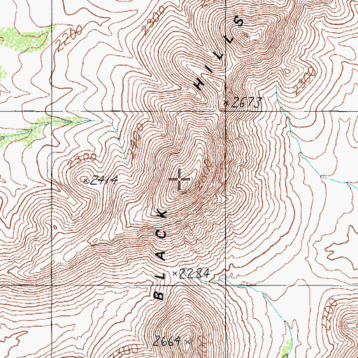 Topographic Map of Black Hills, AZ
