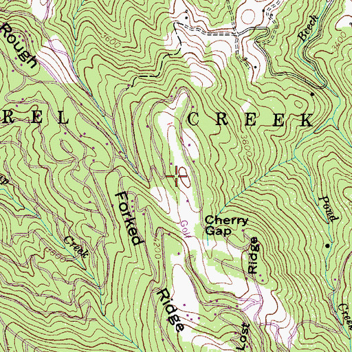 Topographic Map of Beech Mountain Volunteer Fire Department Station 2, NC