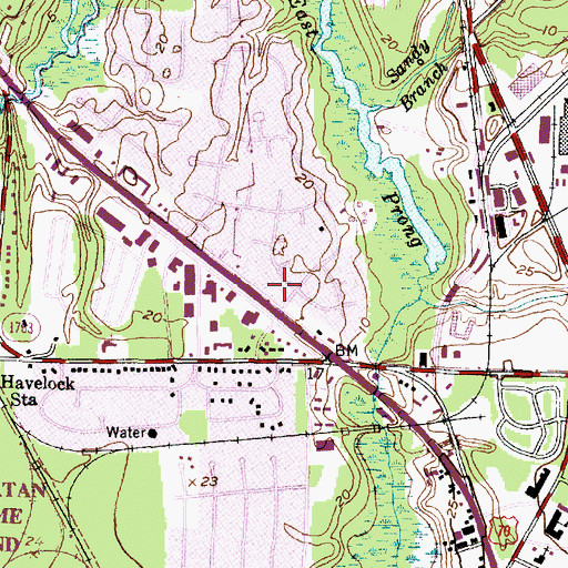 Topographic Map of Marine Corp Air Station Cherry Point Fire Department Station 3, NC