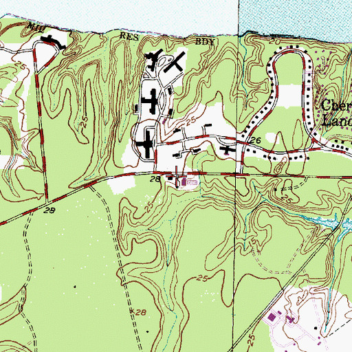 Topographic Map of Marine Corp Air Station Cherry Point Fire Department Station 2, NC